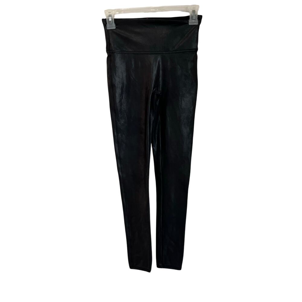 SPANX Black Faux-Leather Leggings